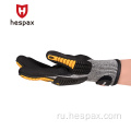 Hespax Sandy Nitrile Diped Anti -Impact Mechanic Gloves